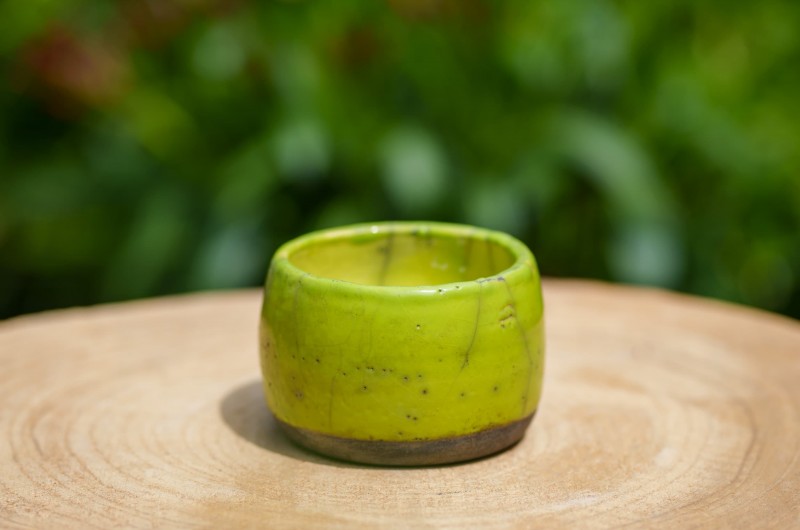 Pot boule Vert Raku