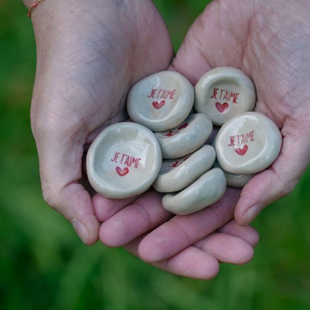 Worry Stone Je t'aime en céramique