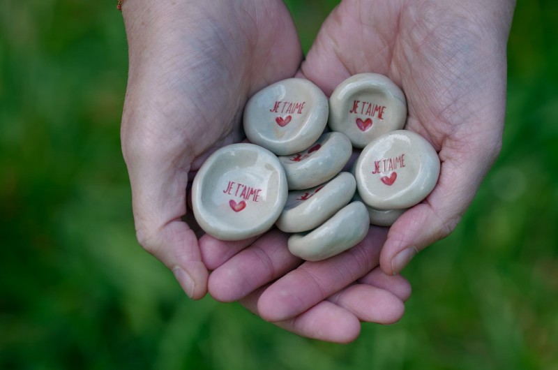 Worry Stone Je t'aime en céramique