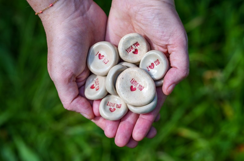 Worry Stone I Love You en céramique